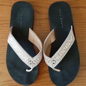 Kelly and Katie Rhinestone Flip Flops Size 10